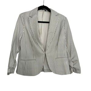 Amanda + Chelsea Striped Stretch Knit Blazer Size Medium